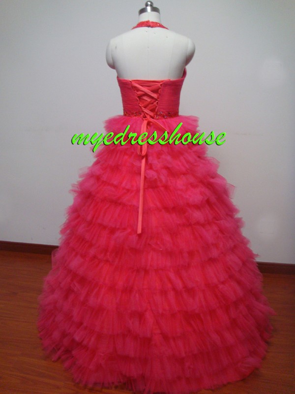 Myedresshouse Hauter Couture Pink Tulle Cake Dress 