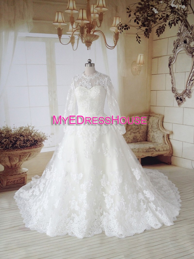 Carine Myedresshouse Haute Couture Sweetheart Neck Lace  Bridal Dress